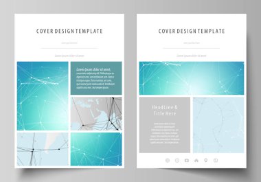 A4 formatında düzenlenebilir yerleşimini vektör çizim tasarım şablonları broşür, dergi, broşür, kitapçık, rapor için kapsar. Fütüristik yüksek teknoloji arka plan, kazmak veri teknoloji kavramı.