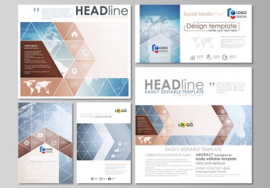 Modern sosyal medya mesaj tasarım şablonları popüler formatları düzenlenebilir yerleşimini minimalist tasarlamak vektör çizim. Bilimsel tıbbi Dna araştırma. Bilim veya tıbbi kavramı.