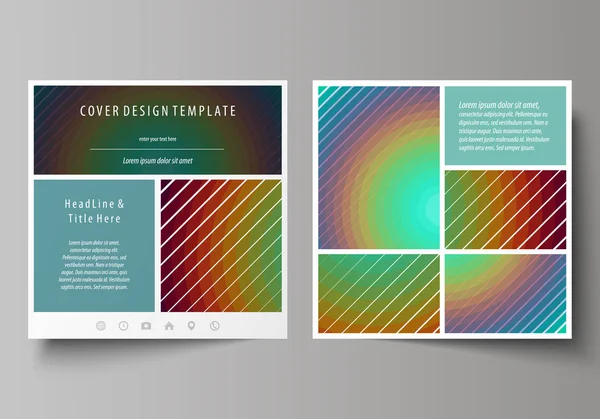 Modèles d'affaires pour le design carré brochure, magazine, dépliant. Couverture du dépliant, disposition vectorielle. Design minimaliste avec des cercles, des lignes diagonales. Formes géométriques formant un beau fond rétro . — Image vectorielle