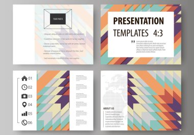 İş şablonları sunma kaymak için kümesi. Düz tasarım soyut vektör düzenler. Kabile desen, ethno syle, etnik hipster zemin, vintage moda arka plan geometrik süsleme.