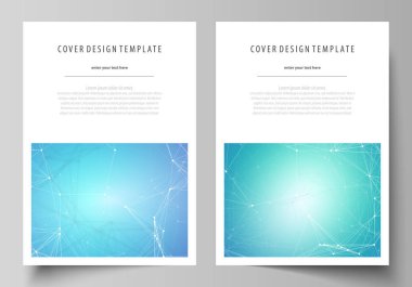 Kimya model, molekül yapısı, tıbbi Dna araştırma. Tıp kavramı. Rapor için broşür, dergi, el ilanı, broşür, iş şablonlar. Kapak tasarım şablonu, vektör düzen A4 boyutunda.