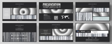 İş şablonları HD sunma kaymak için biçimlendirin. Düz tasarım kolay düzenlenebilir soyut vektör düzenler. Sade tek renkli geometrik desen. Minimalist arka plan. Gri renkli şekiller.