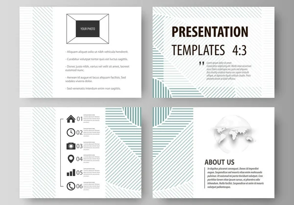 Zakelijke sjablonen voor presentatie dia's. Gemakkelijk bewerkbaar abstract vector lay-outs in platte ontwerp. Minimalistische achtergrond met lijnen. Geometrische vormen grijze kleur eenvoudig mooie patroon vormen. — Stockvector