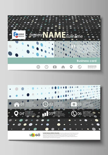 ビジネス カードのテンプレート。簡単に編集可能なレイアウト、抽象的なテンプレート。点線の背景、視点の深さのような錯覚と柔らかい色のドット。モダンなエレガントなベクター デザイン. — ストックベクタ