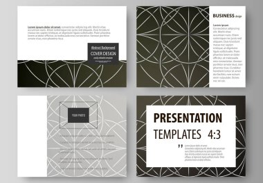 İş şablonları sunma kaymak için kümesi. Düz tasarım kolay düzenlenebilir vektör düzenler. Kelt desen. Soyut süsleme, geometrik vintage doku, ortaçağ klasik etnik tarzı.