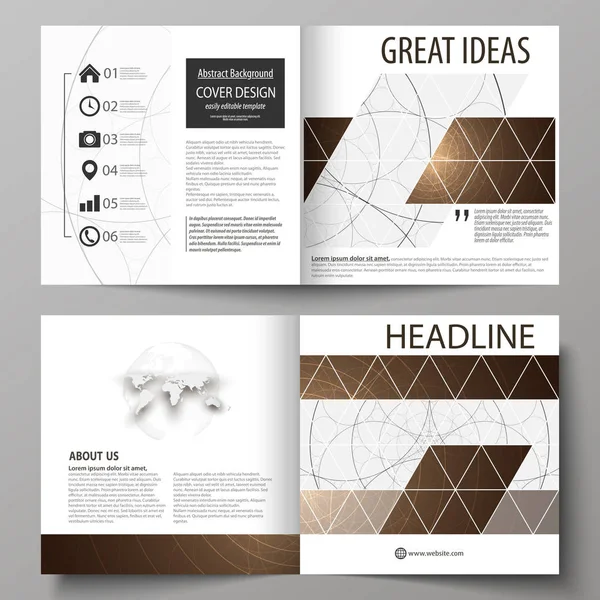 Business-Vorlagen für quadratische Design Bi-Fold-Broschüre, Magazin, Flyer, Booklet. Prospekteinband, abstraktes Vektorlayout. alchemistisches Thema. Fraktale Kunst Hintergrund. heilige Geometrie. Mysteriöses Muster. — Stockvektor