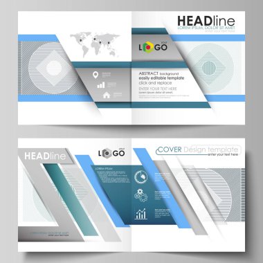 İş şablonları için kare tasarım BI kat broşür, el ilanı, broşür, rapor. Kapak broşür, vektör düzenini soyut. Minimalist çizgilerle arka plan. Basit desen oluşturan gri geometrik şekiller.