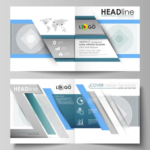 İş şablonları için kare tasarım BI kat broşür, el ilanı, broşür, rapor. Kapak broşür, vektör düzenini soyut. Minimalist çizgilerle arka plan. Basit desen oluşturan gri geometrik şekiller.