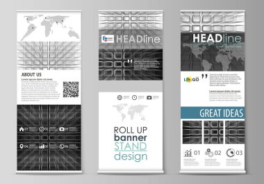 Rulo afiş standları, düz tasarım şablonları, geometrik tarzı, kurumsal dikey vektör el ilanları, bayrak düzenleri kadar. Infinity arka plan, 3d derinlik yanılsaması şekillendirme dikdörtgenler yapısıyla.