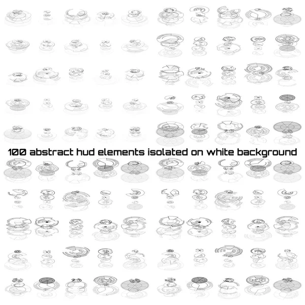 孤立在白色背景上的抽象 hud 元素集。高科技、 虚拟图形触摸元素。Ui 的信息图表 web 符号。科学和技术的概念。未来派矢量. — 图库矢量图片