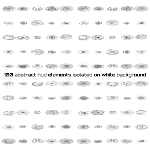 孤立在白色背景上的抽象 hud 元素集。高科技、 虚拟图形触摸元素。Ui 的信息图表 web 符号。科学和技术的概念。未来派矢量. — 图库矢量图片