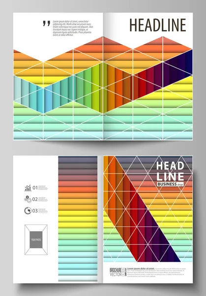 Plantillas de negocios para folleto doble, revista, folleto, folleto. Plantilla de portada, diseño vectorial en tamaño A4. Color brillante abstracto hermoso fondo, diseño colorido, formas rectangulares geométricas . — Vector de stock