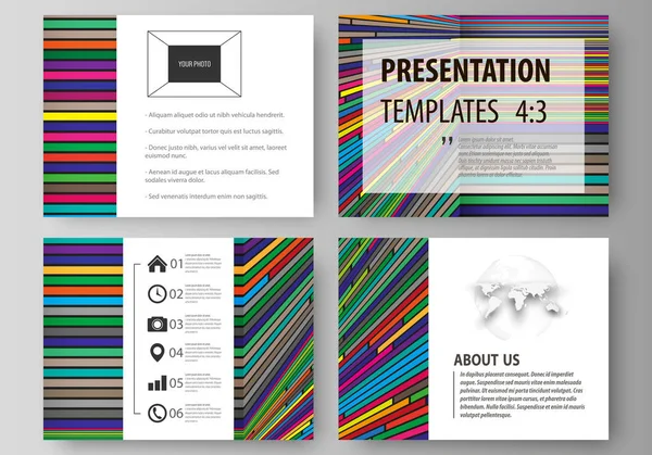 Zakelijke sjablonen voor presentatie dia's. Gemakkelijk bewerkbaar abstract vector lay-outs in platte ontwerp. Heldere kleur lijnen, kleurrijke stijl met geometrische vormen die prachtige minimalistische achtergrond. — Stockvector