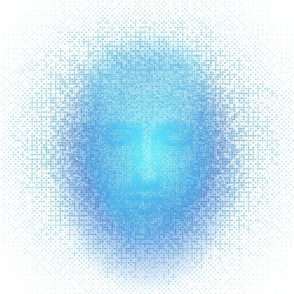 Il rendering 3d del volto del robot con numeri su sfondo bianco rappresenta l'intelligenza artificiale. Scienza futura, concetto di tecnologia moderna. Illustrazione 3d — Vettoriale Stock