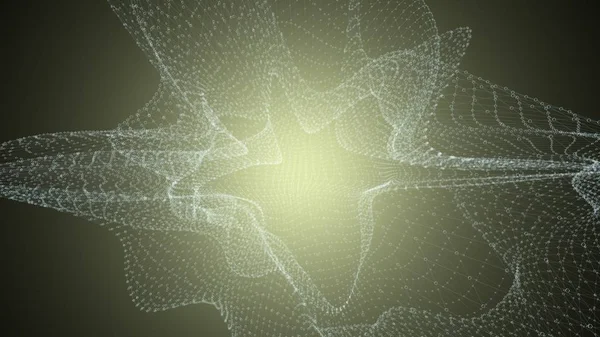 Model cząsteczki z połączonych linii w kropki na ciemnym tle. Medycyna, technologia, chemii lub nauki tła. Naukową lub medyczną tło z cząsteczek i atomów. ilustracja 3D. — Zdjęcie stockowe