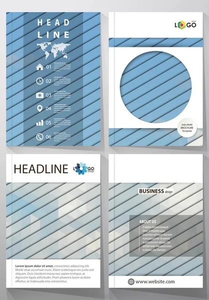 Modelli di business per brochure, magazine, flyer, booklet, report. Modello di design della copertina, layout vettoriale in formato A4. Triangoli di colore blu e poligoni colorati. Astratto sfondo stile poligonale . — Vettoriale Stock