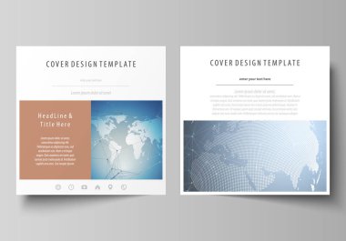 İki kare biçimi düzenlenebilir yerleşimini minimalist vektör çizim tasarım şablonları için broşür, el ilanı, dergi kapsar. Bilimsel tıbbi Dna araştırma. Bilim veya tıbbi kavramı.