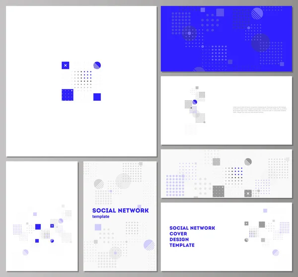 Мінімалістична абстрактна Векторна ілюстрація макетів сучасних соціальних мереж у популярних форматах. Абстрактний векторний фон з геометричними фігурами рідини . — стоковий вектор