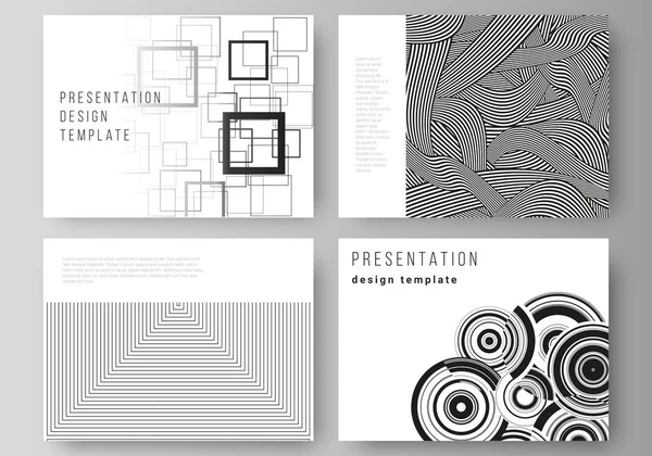 Den minimalistiska abstrakta vektor illustration layout av presentationen diabilder design affärsmallar. Trendig geometrisk abstrakt bakgrund i minimalistisk platt stil med dynamisk sammansättning. — Stock vektor