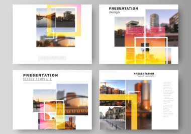 Sunum slaytlarının düzenlenebilir düzeninin minimalist soyut vektör çizimi iş şablonlarını dizayn eder. Yaratıcı moda modelleri, mavi renkli moda tasarım arka planı.