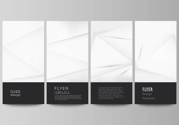 Vector layout of flyer, banner design templates for website advertising design, vertical flyer design, website decoration. Halftone dotted background with gray dots, abstract gradient background. — Stock Vector