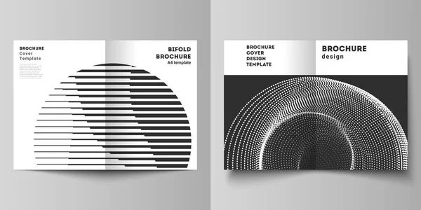 Layout vettoriale di due modelli di design modulari di copertina moderna in formato A4 per brochure, flyer, booklet, report. Contesto geometrico, scienza e tecnologia futuristica per un design minimalista — Vettoriale Stock