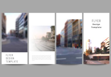 Broşür tasarımı, web sitesi reklam tasarımı için pankart tasarımı, dikey el ilanı tasarımı, web sitesi dekorasyonu. Noktalı yarım ton efekt. Noktalı desen dekorasyonu.