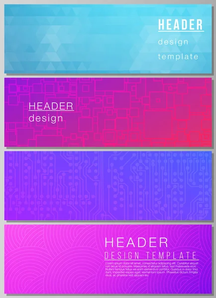 Den minimalistiska vektor illustration av redigerbar layout av rubriker, banner designmallar. Abstrakt geometriskt mönster med färgglada lutning affärsbakgrund. — Stock vektor
