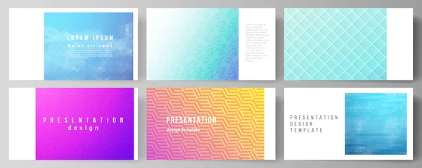 De minimalistische abstracte vector illustratie van de bewerkbare lay-out van de presentatie dia 's ontwerp business templates. Abstract geometrisch patroon met kleurrijke gradiënt zakelijke achtergrond. — Stockvector