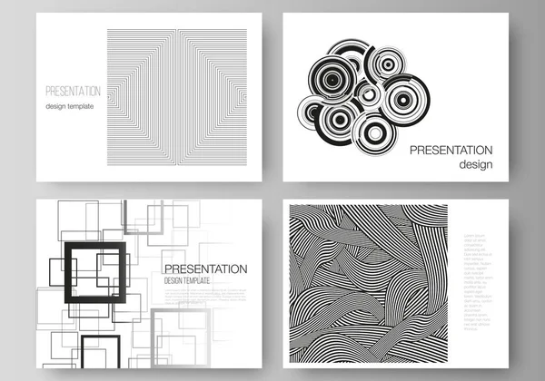 Den minimalistiska abstrakta vektor illustration layout av presentationen diabilder design affärsmallar. Trendig geometrisk abstrakt bakgrund i minimalistisk platt stil med dynamisk sammansättning. — Stock vektor