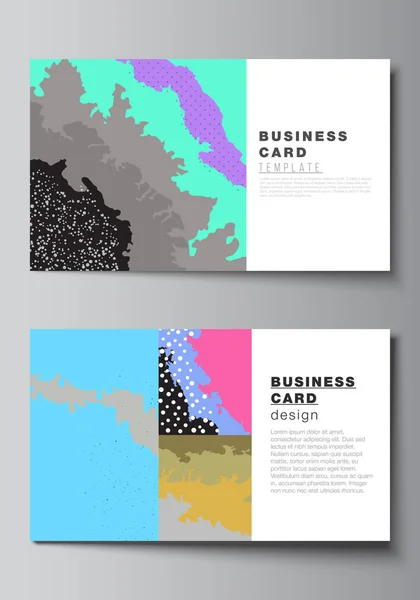 Vector lay-out van twee creatieve visitekaartjes ontwerp sjablonen, horizontale template vector ontwerp. Japanse patroon sjabloon. Landschap achtergrond decoratie in Aziatische stijl. — Stockvector