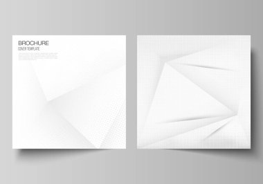 Broşür, broşür, dergi, kapak tasarımı, kitap tasarımı, broşür kapağı için iki kare kapağı tasarımı. Noktalı yarım ton efekt. Noktalı pop sanat deseni dekorasyonu.