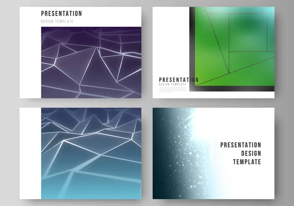 プレゼンテーションスライドデザインビジネステンプレートの最小限の抽象的なベクトルレイアウト。3D多角形の幾何学的現代デザイン抽象的な背景。科学技術ベクトル図. — ストックベクタ