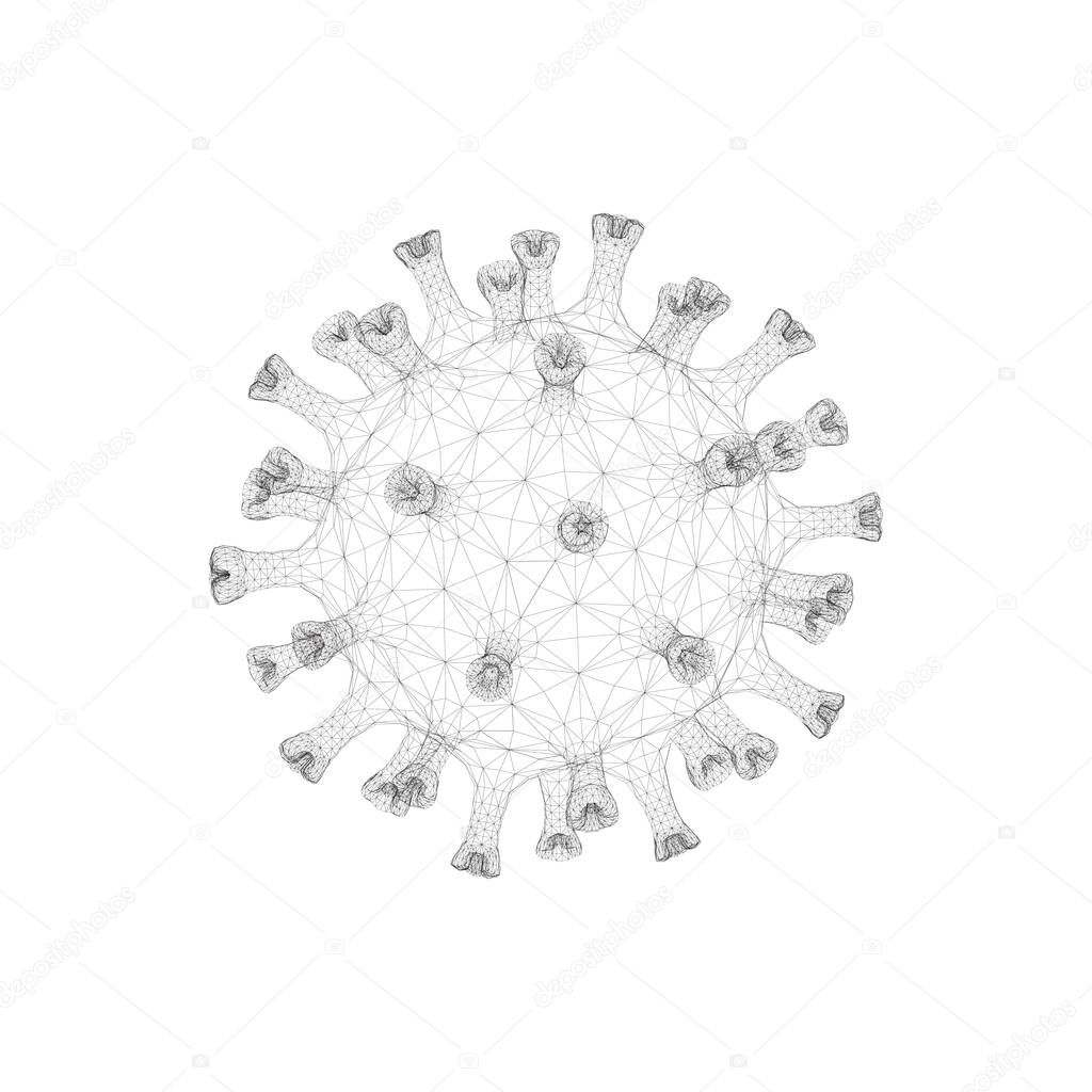 3d medical template of corona virus isolated on white background. Covid 19, coronavirus infection. Virus concept vector illustration.