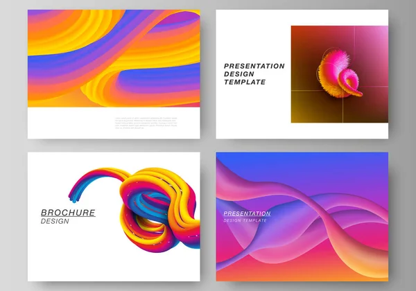 Minimalistický abstraktní vektorový ilustrační rozložení prezentačních snímků navrhuje obchodní šablony. Futuristická technologie design, barevné zázemí s fluidní gradient tvary složení. — Stockový vektor