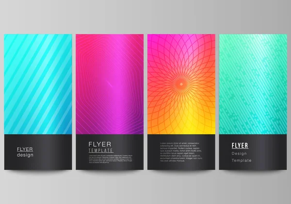 The minimalistic vector illustration of the editable layout of flyer, banner design templates. Abstract geometric pattern with colorful gradient business background. — Stock Vector