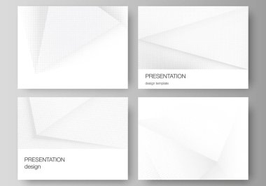 Sunum sunumunun vektör düzeni iş şablonları tasarım, sunum broşürü için çok amaçlı şablon, broşür kapağı. Noktalı yarım ton efekt. Noktalı pop sanat deseni.