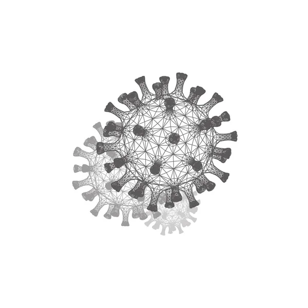 3d medische template van corona virus geïsoleerd op witte achtergrond. Covid 19, coronavirus infectie. Virusconcept vector illustratie. — Stockvector