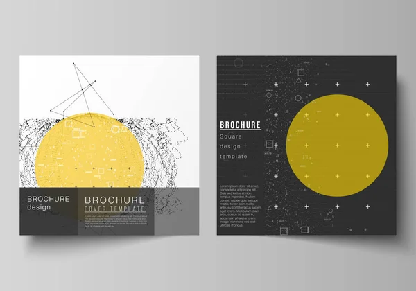 Vector Illustratie Lay Out Van Twee Vierkante Formaat Covers Ontwerpsjablonen — Stockvector