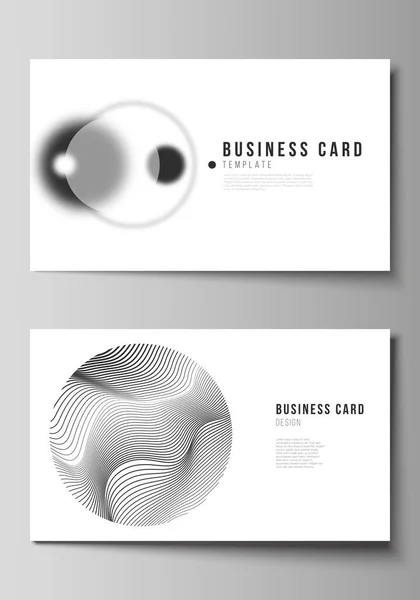 Vector Illustration Editable Layout Two Creative Business Cards Design Templates — Stock Vector