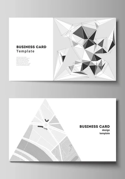 Minimalistic Abstract Vector Illustration Layout Two Creative Business Cards Design — Stock Vector