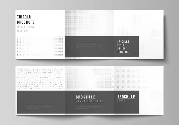 Layout Vettoriale Copertine Quadrate Modelli Design Trifold Brochure Flyer Cover — Vettoriale Stock