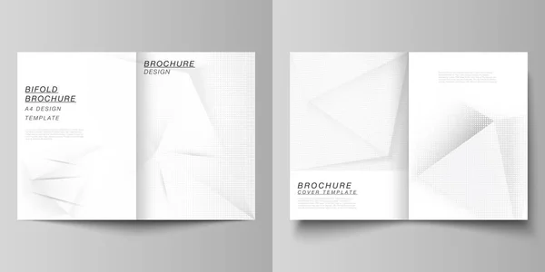 Vector Layout Two Cover Mockups Design Templates Bifold Brochure Flyer — Image vectorielle