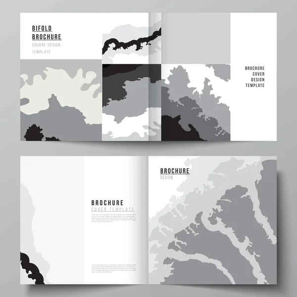 Layout Vetorial Dois Modelos Capas Para Folheto Bifold Design Quadrado — Vetor de Stock