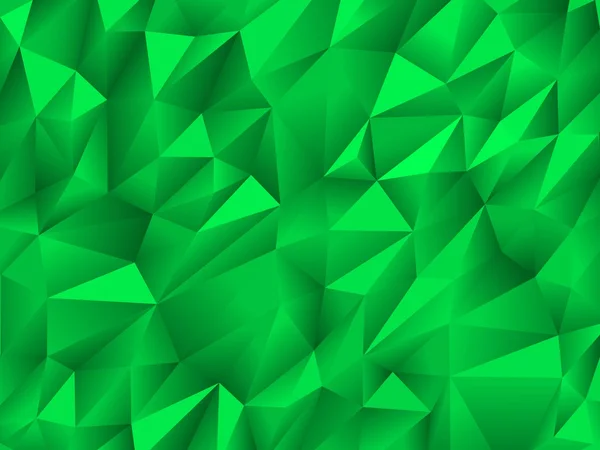 Grüner abstrakter Low-Poly, polygonaler dreieckiger Hintergrund. — Stockvektor