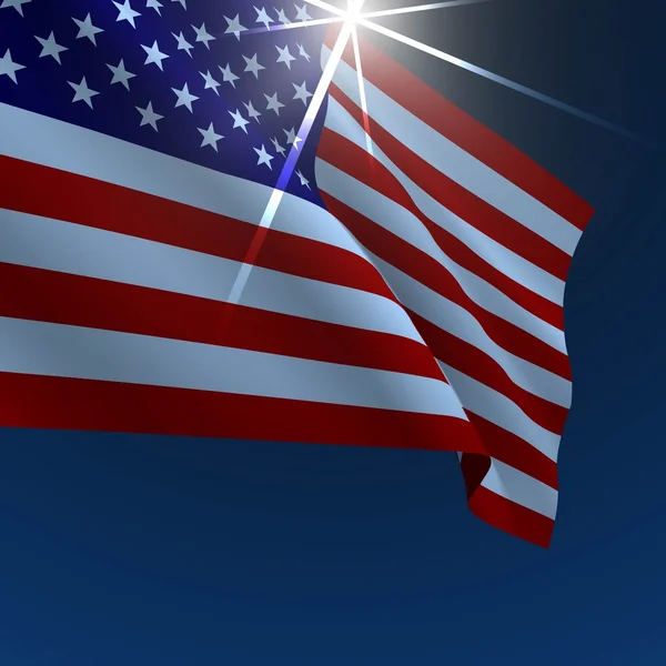 アメリカ星条旗ベクトル イラスト — ストックベクタ