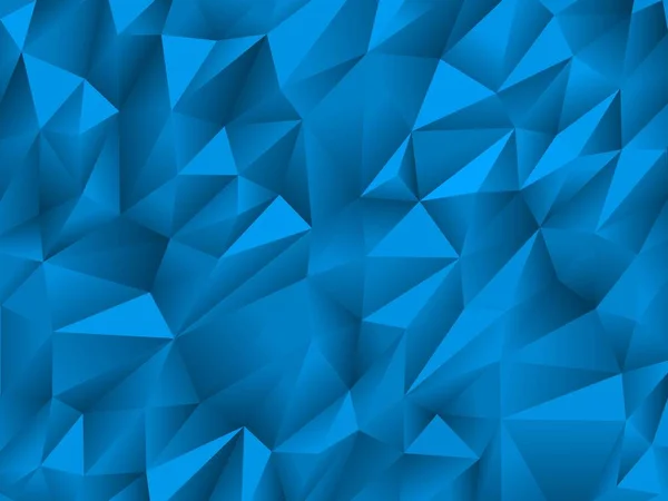 Blauer abstrakter Low-Poly-dreieckiger Hintergrund. — Stockvektor