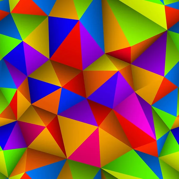 Buntes Dreieck nahtloser Low-Poly-Hintergrund. — Stockvektor