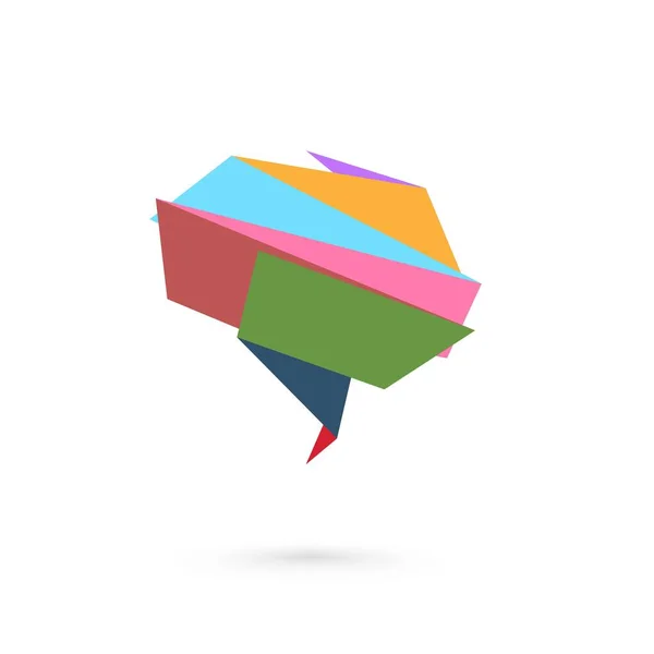 脳の抽象の折り畳まれた紙のシンボル. — ストックベクタ