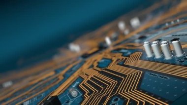 Uçan ile Cpu futuristik bir devre kartı
